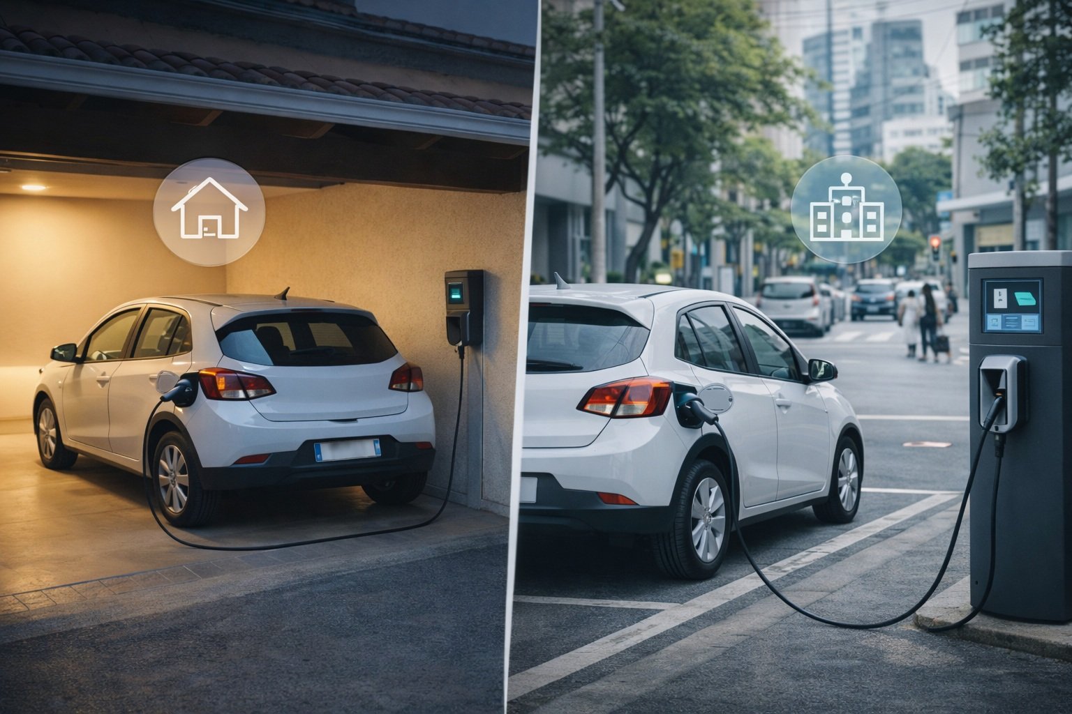 Carregamento residencial vs. público no Brasil: o que muda na prática